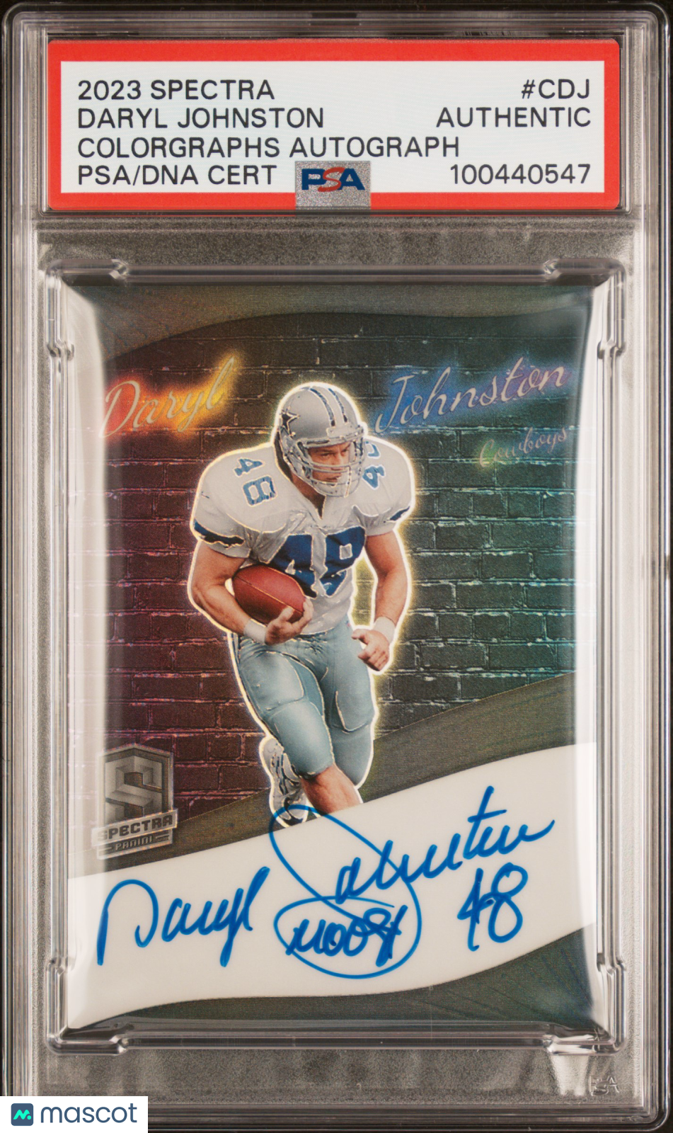 2023 Spectra Colorgraphs Daryl Johnston On Card Auto PSA Authentic 114/149 - Graded Sports Cards