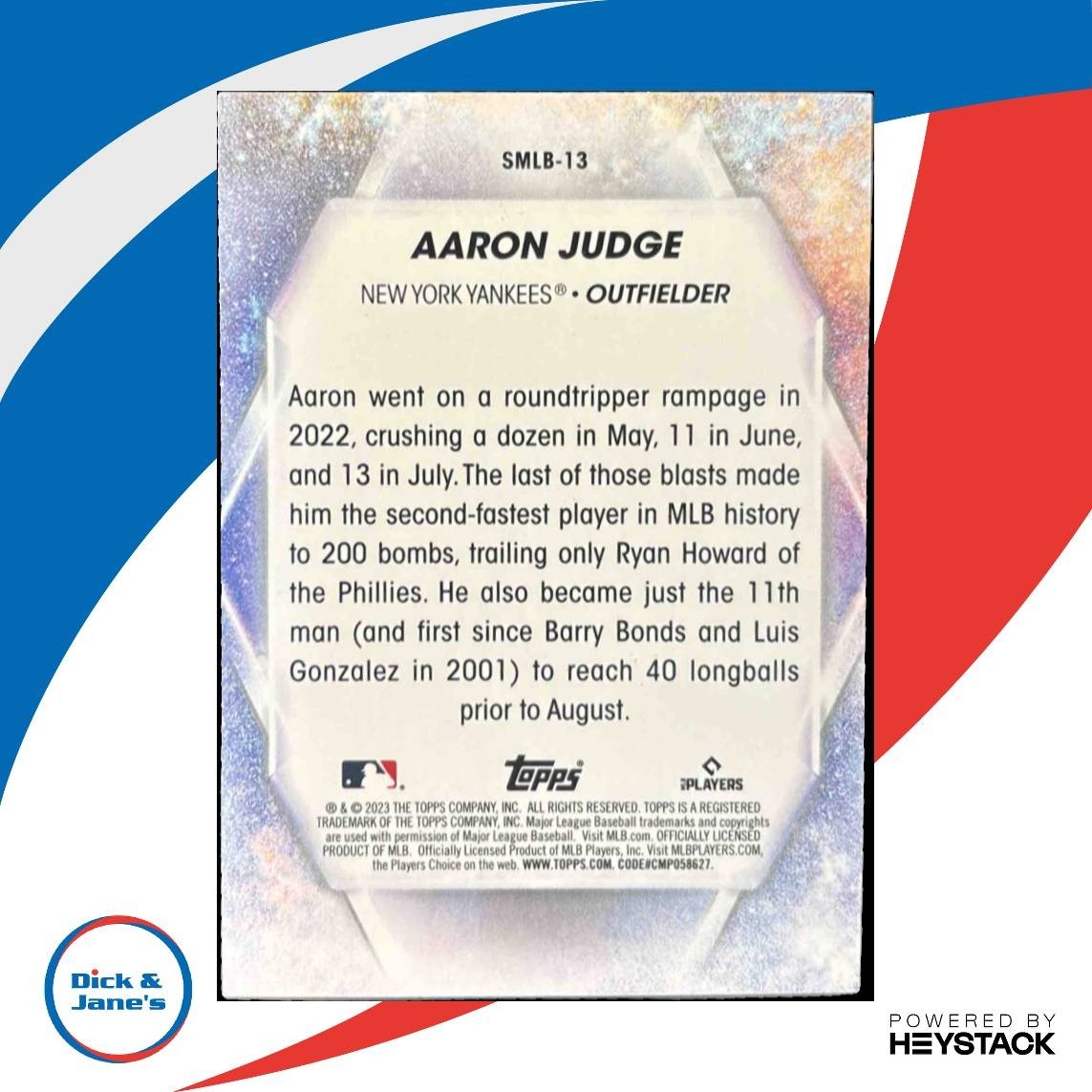 2023 Topps Aaron Judge Stars of MLB #SMLB-13 New York Yankees - Sports Cards