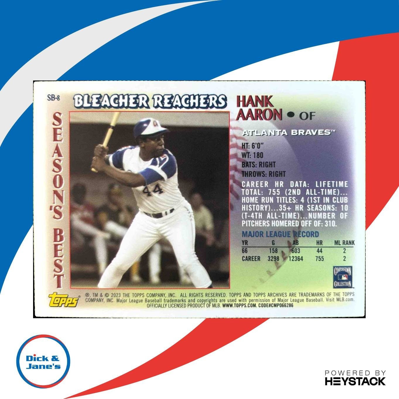 2023 Topps Archives Hank Aaron 1997 Season’s Best #SB-8 Atlanta Braves - Sports Cards