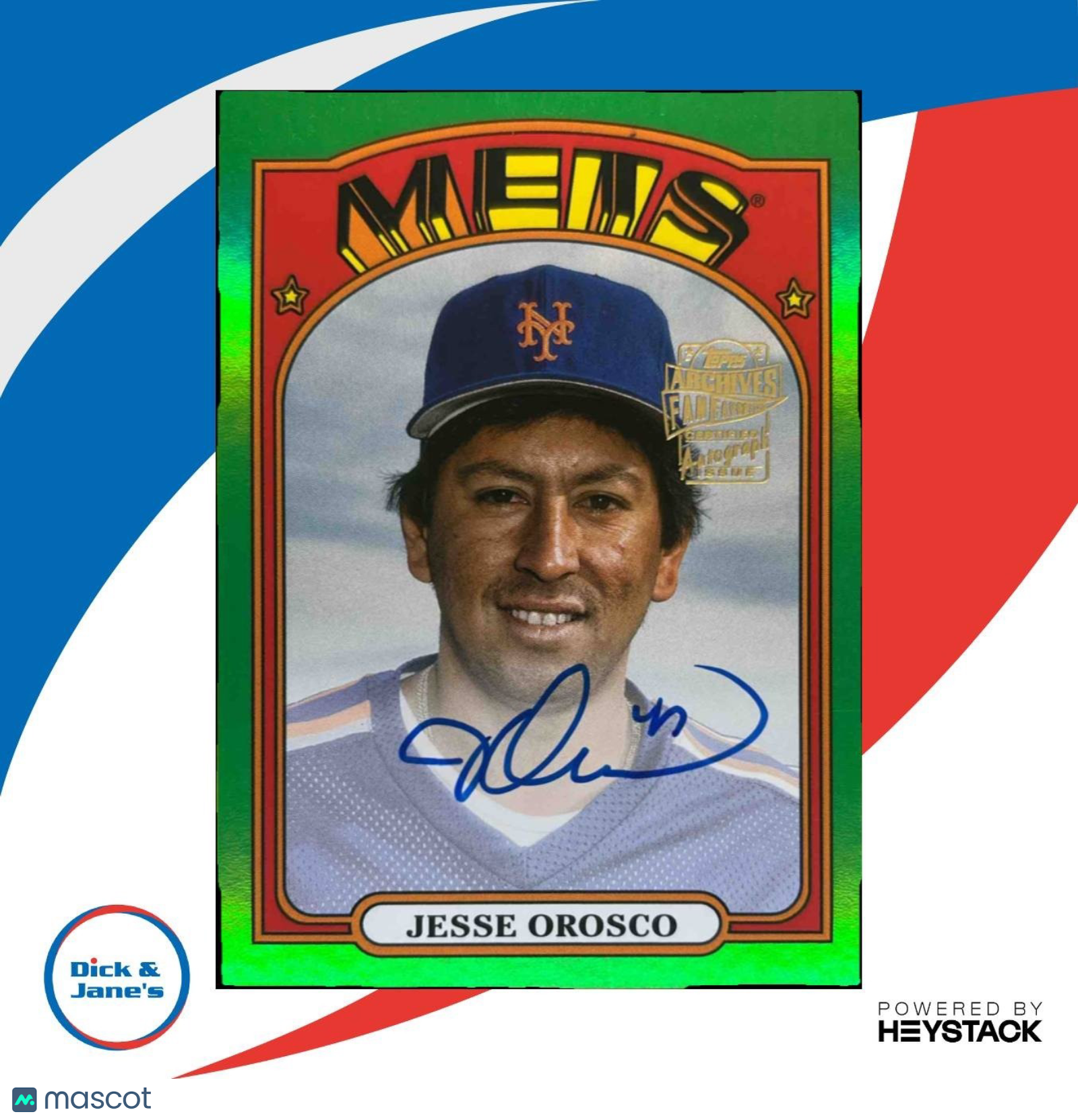 2023 Topps Archives Jesse Orosco Fan Favorites Auto Green Foil /99 New York Mets - Sports Cards