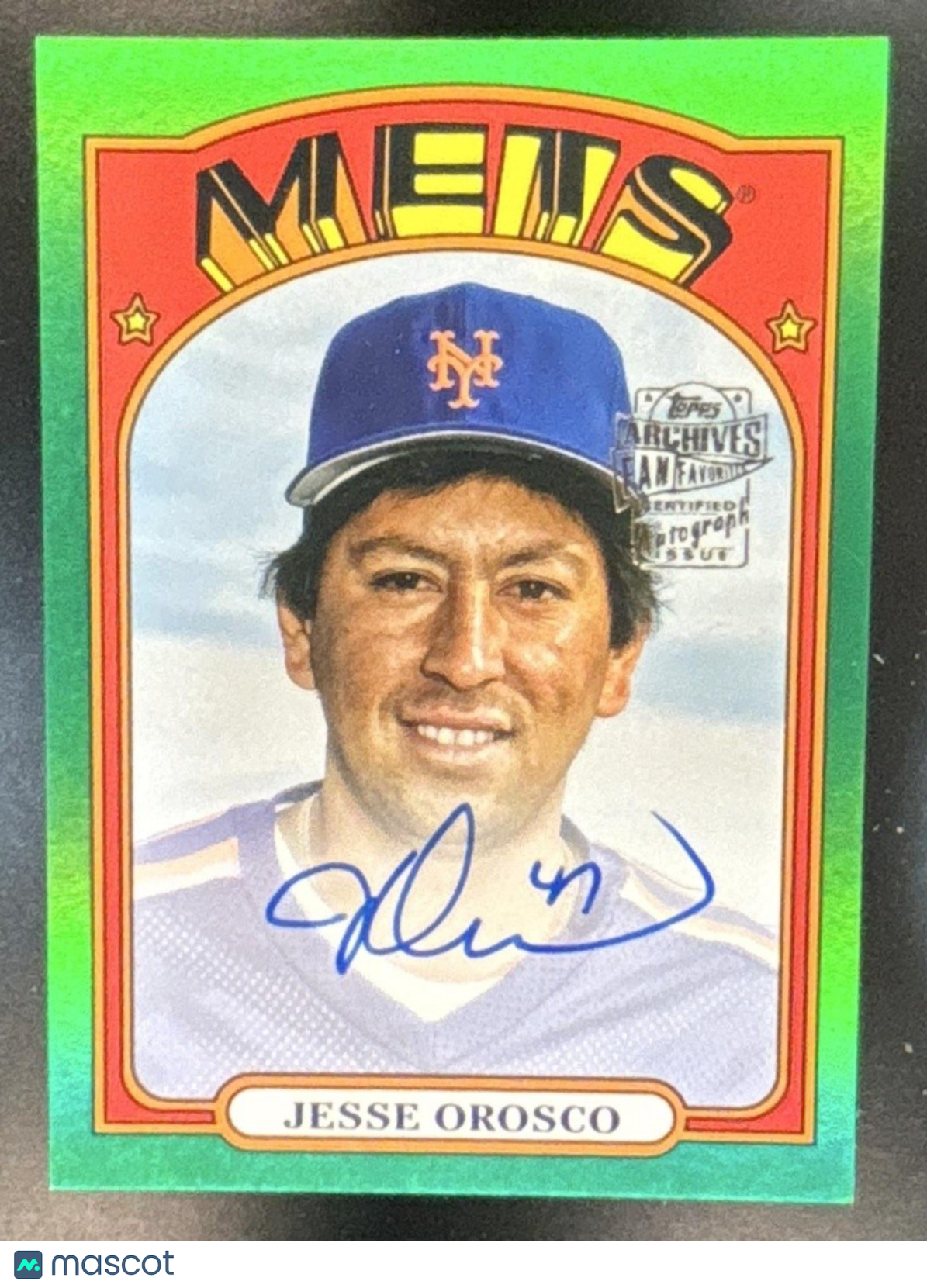 2023 Topps Archives Jesse Orosco Fan Favorites Auto Green Foil /99 Mets - Sports Cards
