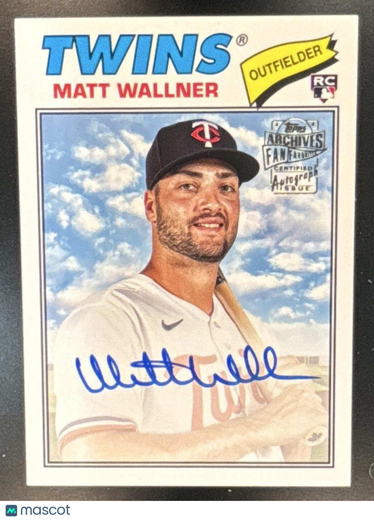 2023 Topps Archives Matt Wallner Fan Favorites Auto #77FF-MW RC Minnesota Twins - Sports Cards