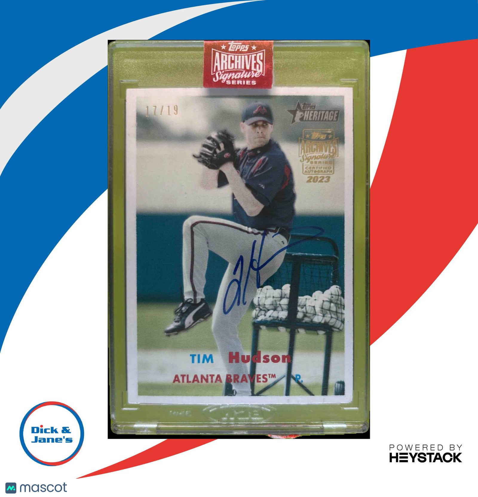2023 Topps Archives Signature Series Retired Tim Hudson 2006 Heritage /19 Auto - Sports Cards
