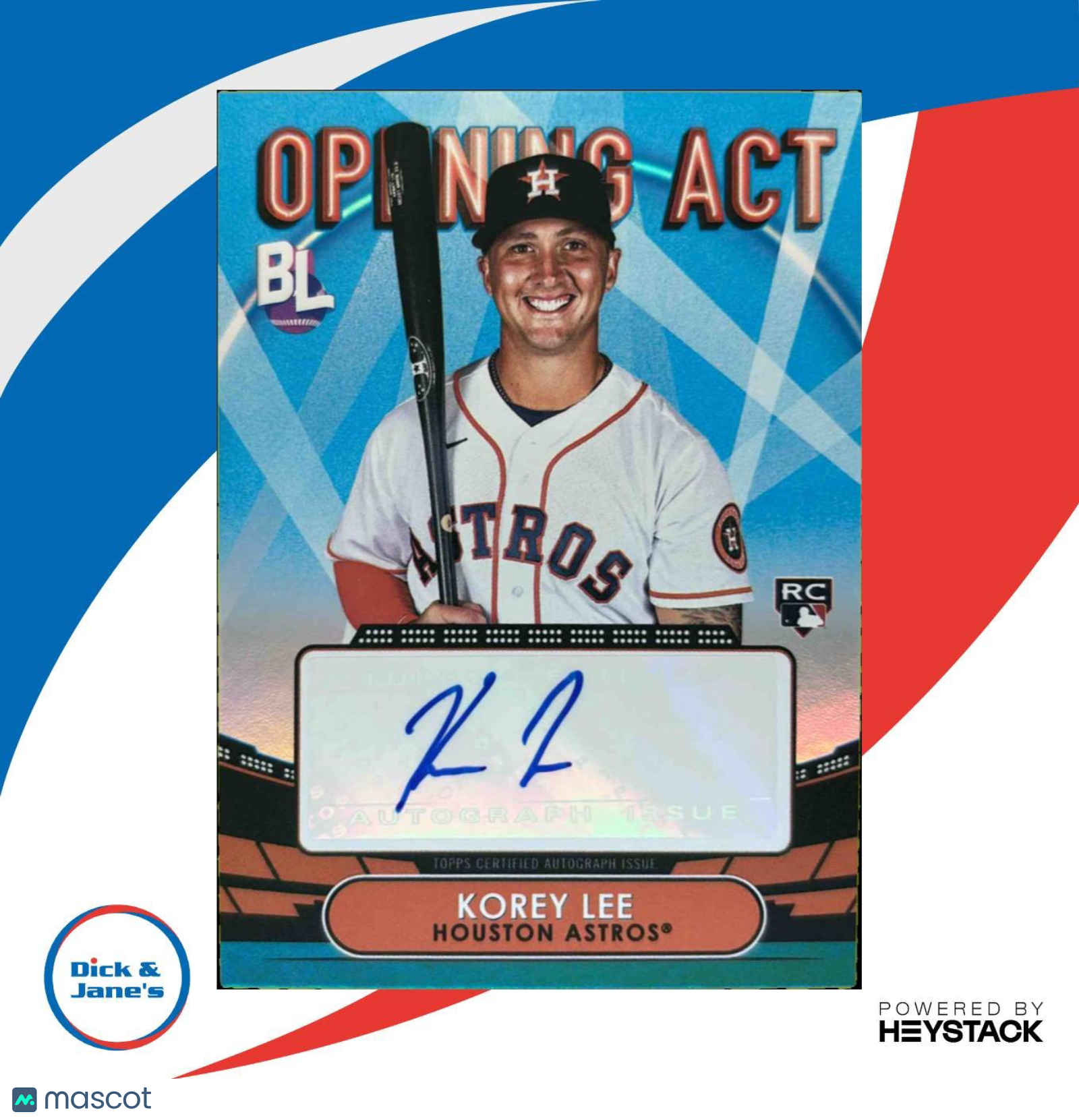 2023 Topps Big League Korey Lee Opening Act Auto #OAA-KLE RC Houston Astros - Sports Cards