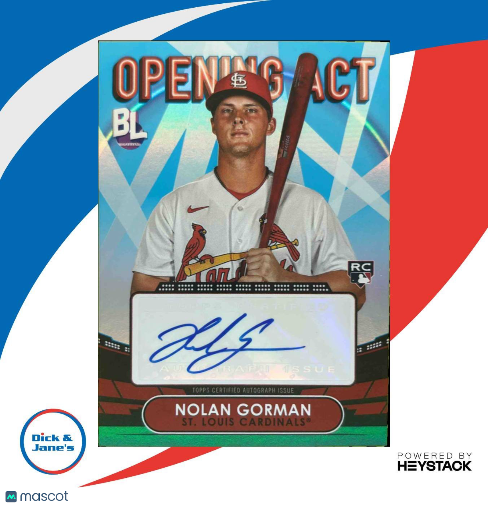2023 Topps Big League Nolan Gorman Opening Act Auto RC St. Louis Cardinals - Sports Cards