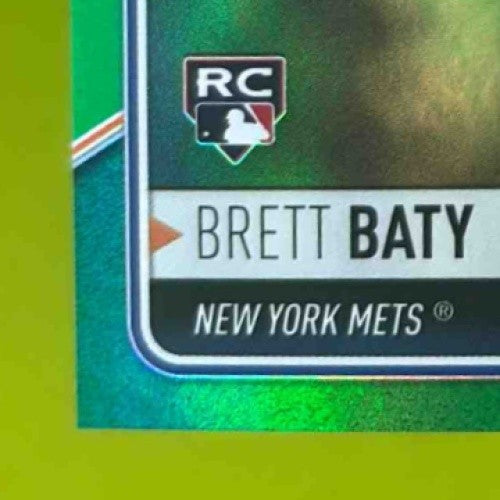 2023 Topps Big League Wrapper Redemption Brett Baty Green Foil 18/99 #WR-27 Mets - Sports Cards
