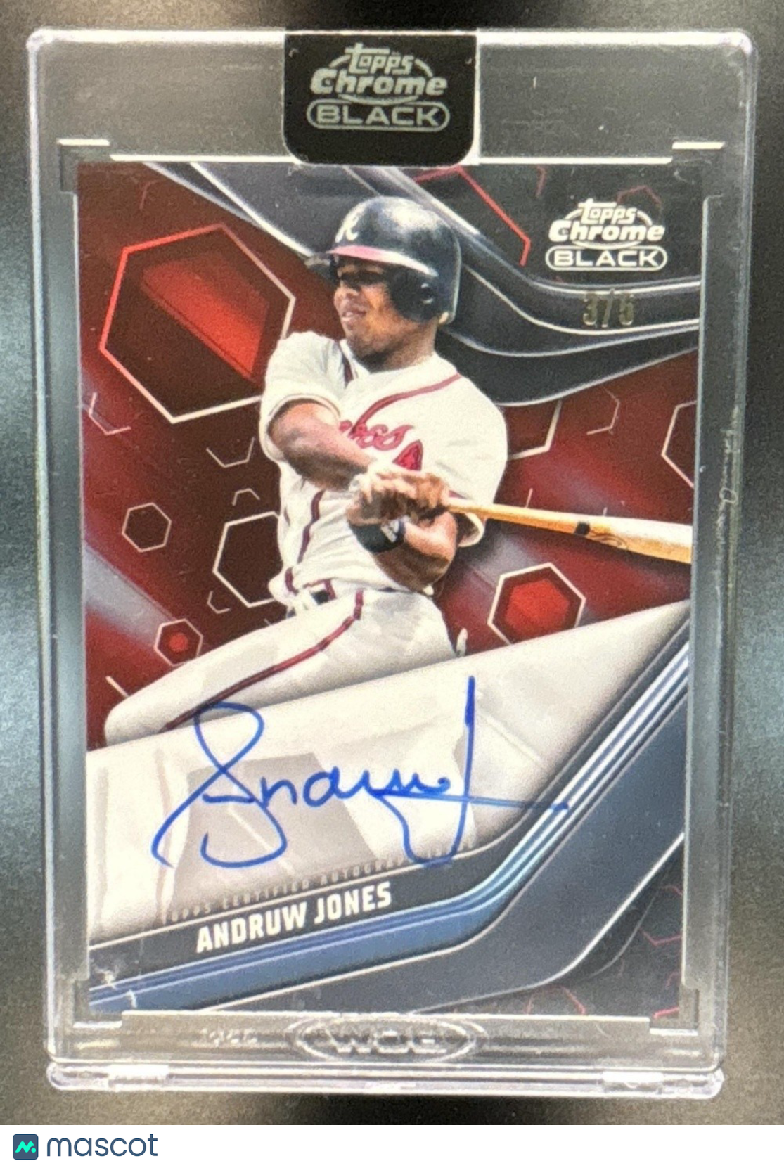 2023 Topps Chrome Black Andruw Jones Auto Red Refractor /5 Atlanta Braves - Sports Cards