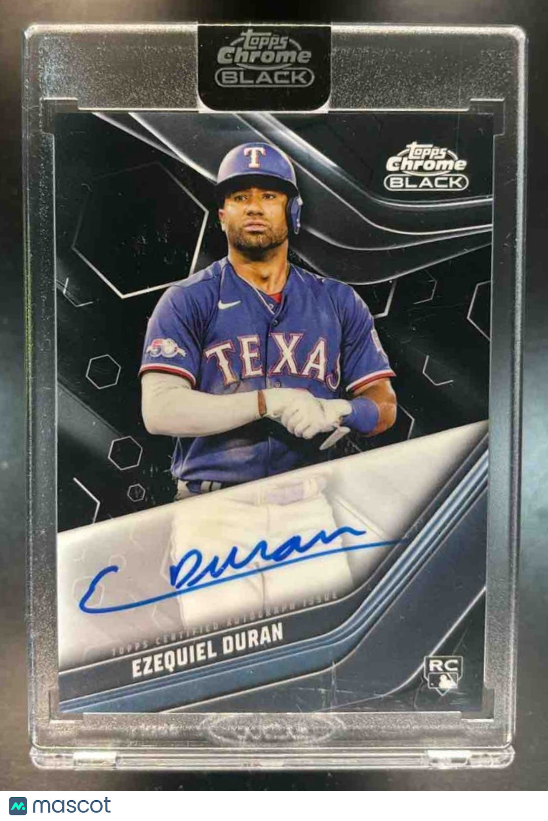 2023 Topps Chrome Black Ezequiel Duran Auto #CBA-ED RC Texas Rangers - Sports Cards