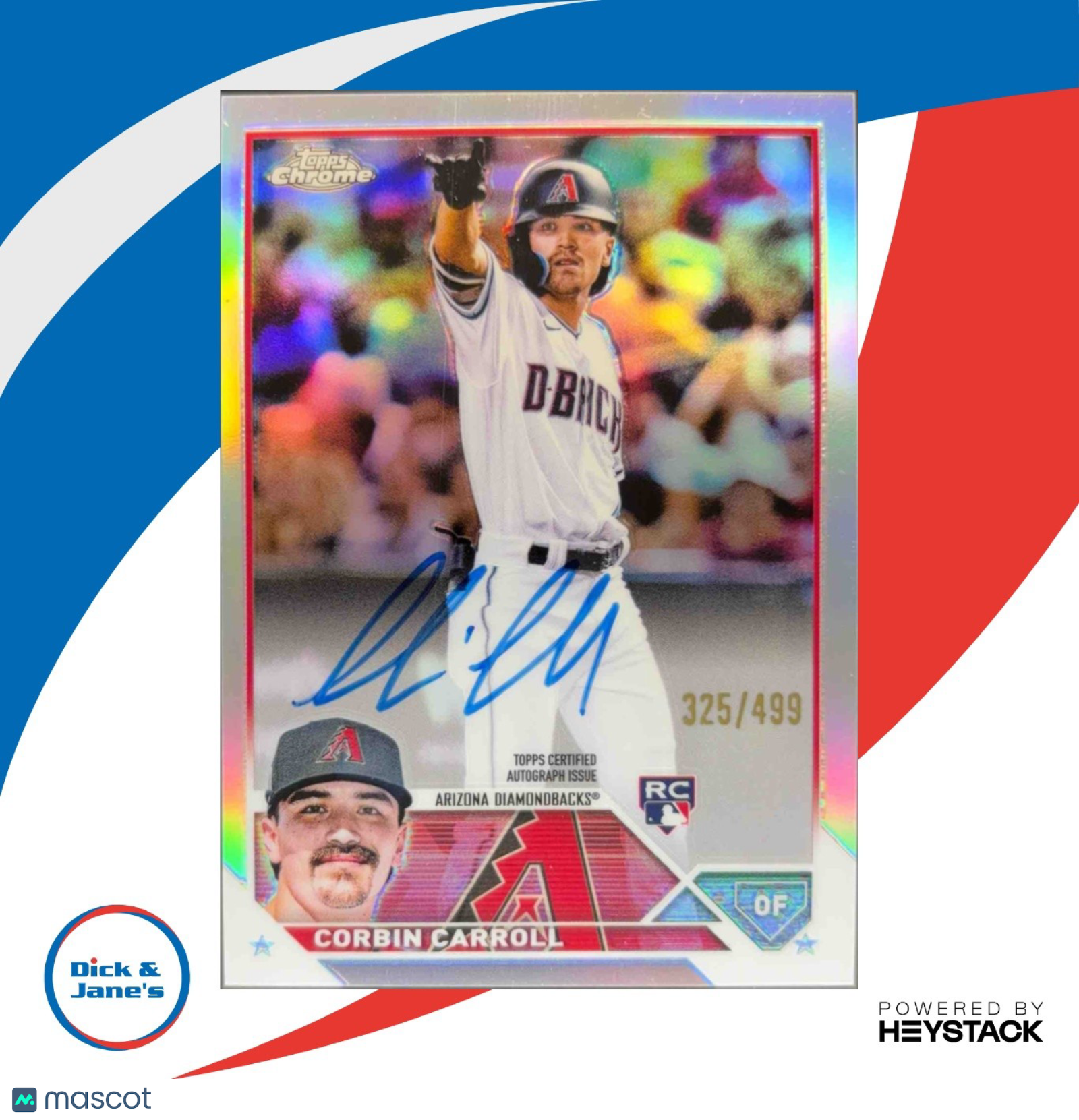 2023 Topps Chrome Corbin Carroll Rookie Auto Refractor /499 Arizona Diamondbacks - Sports Cards