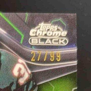 2023 Topps Chrome Donnie Shell Chrome Black Auto Green Refractor 27/99 Steelers - Sports Cards