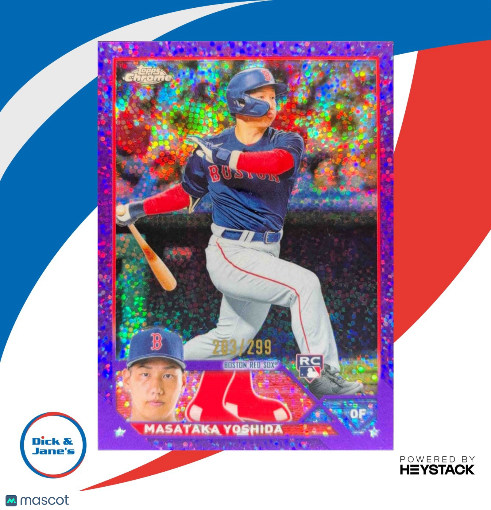 2023 Topps Chrome Masataka Yoshida Purple Speckle Refractor /299 Boston Red Sox - Sports Cards