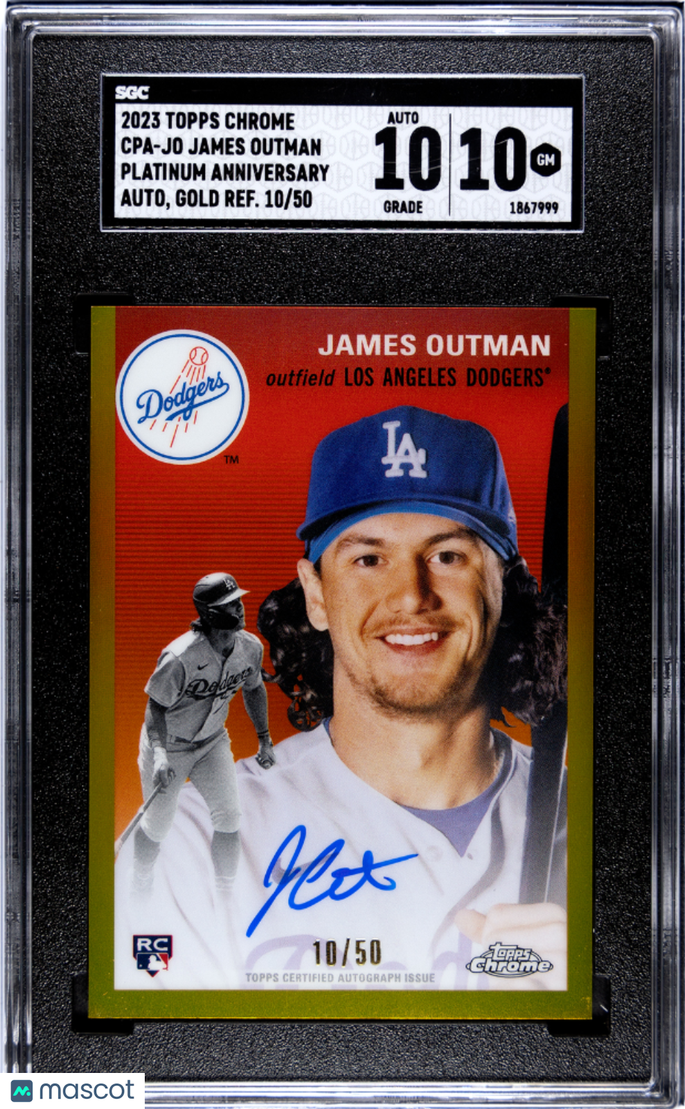 2023 Topps Chrome Platinum Anniversary Autograph Gold /50 Refractor SGC 10 - Graded Sports Cards