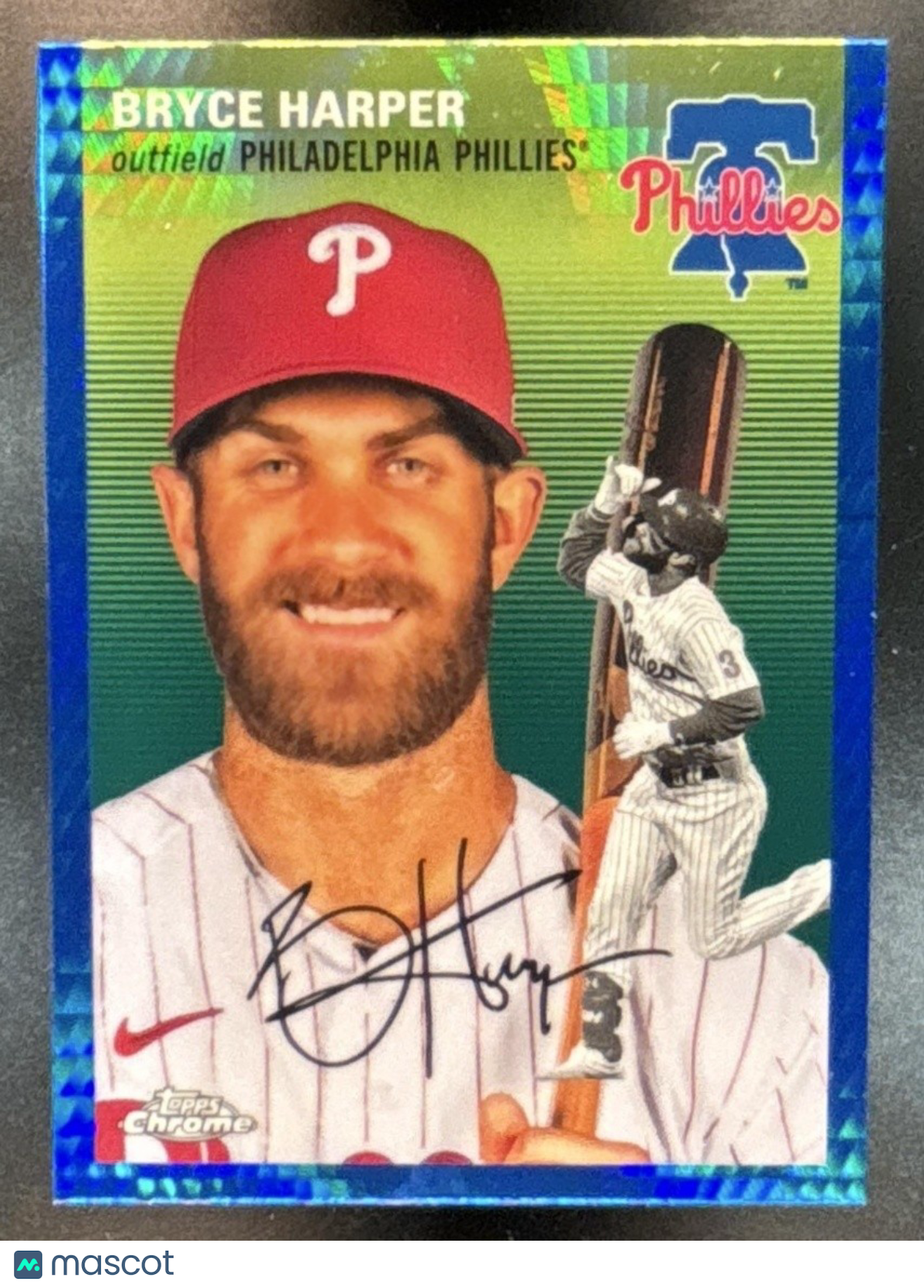 2023 Topps Chrome Platinum Anniversary Bryce Harper Blue Prism #337 Phillies - Sports Cards