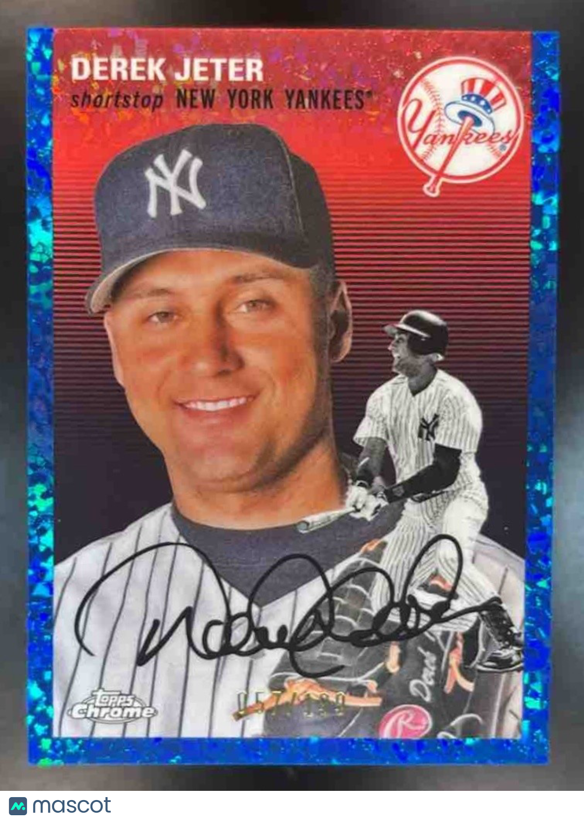 2023 Topps Chrome Platinum Anniversary Derek Jeter Blue Diamond /199 #396 Yankee - Sports Cards