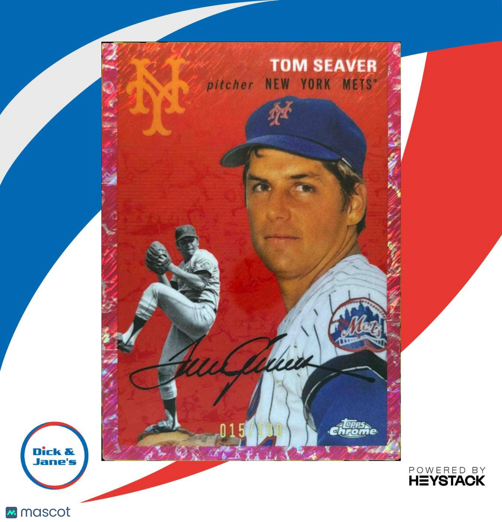2023 Topps Chrome Platinum Tom Seaver Toile Cream Fuchsia Lava Refractor/100 446 - Sports Cards