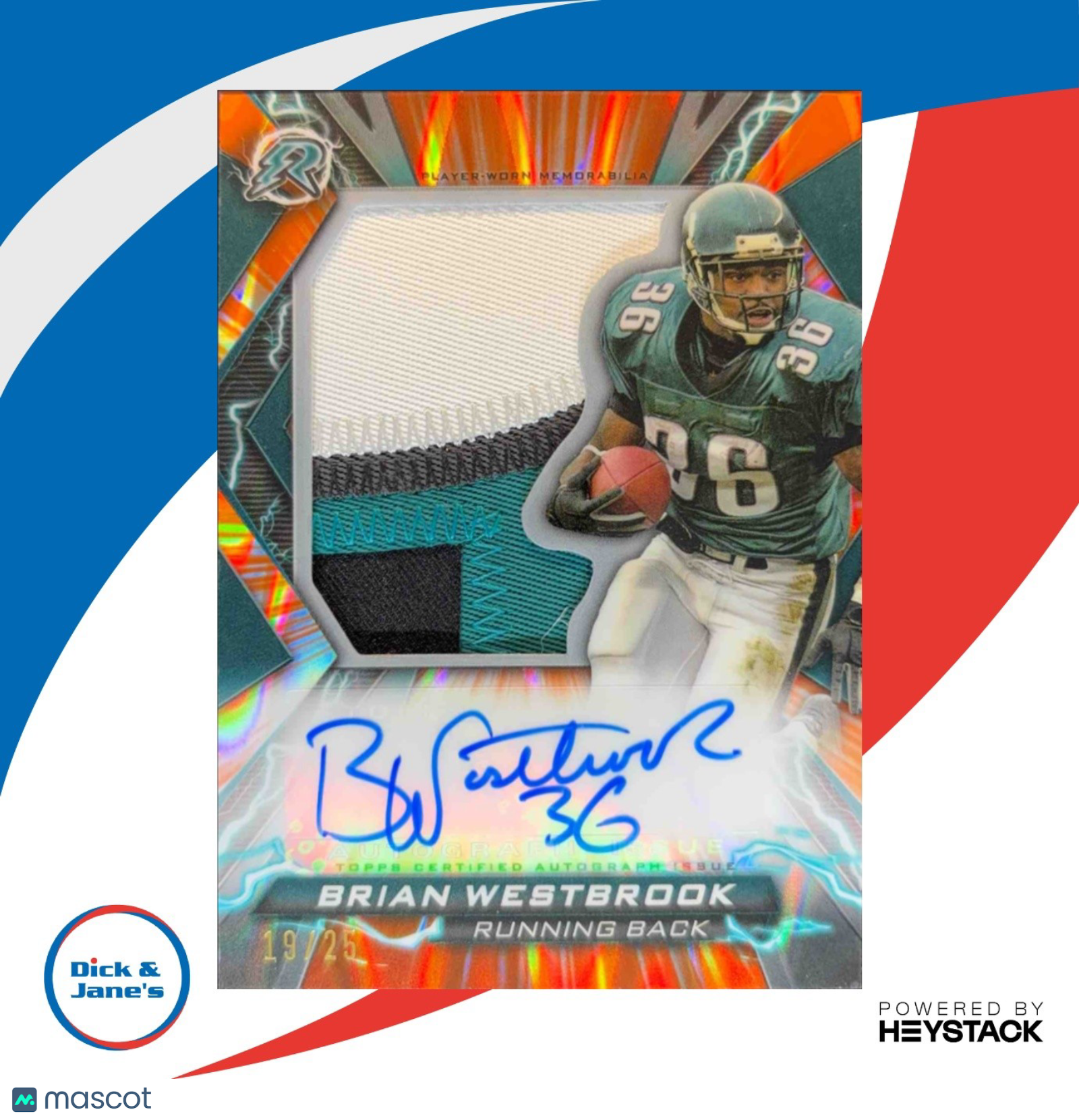 2023 Topps Composite Brian Westbrook Resurgence Patch Power Surge Patch 19/25 - Sports Cards