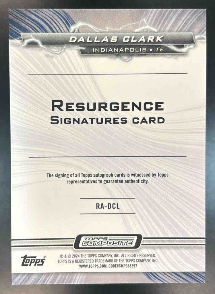 2023 Topps Composite Dallas Clark Resurgence Signatures Purple Surge /99 Auto - Sports Cards