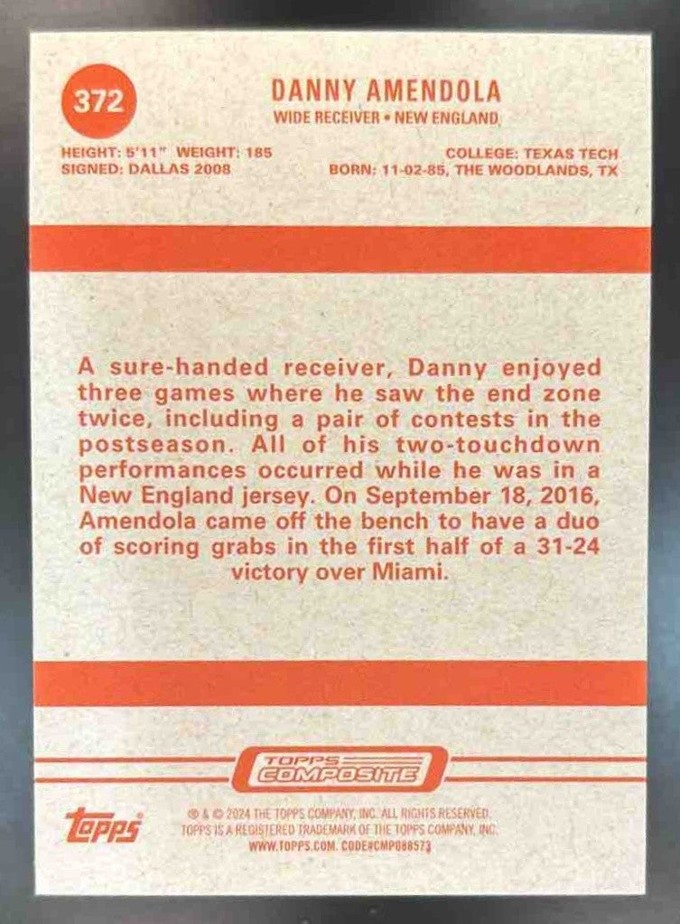 2023 Topps Composite Danny Amendola Heritage/Gallery Green /250 #372 Patriots - Sports Cards