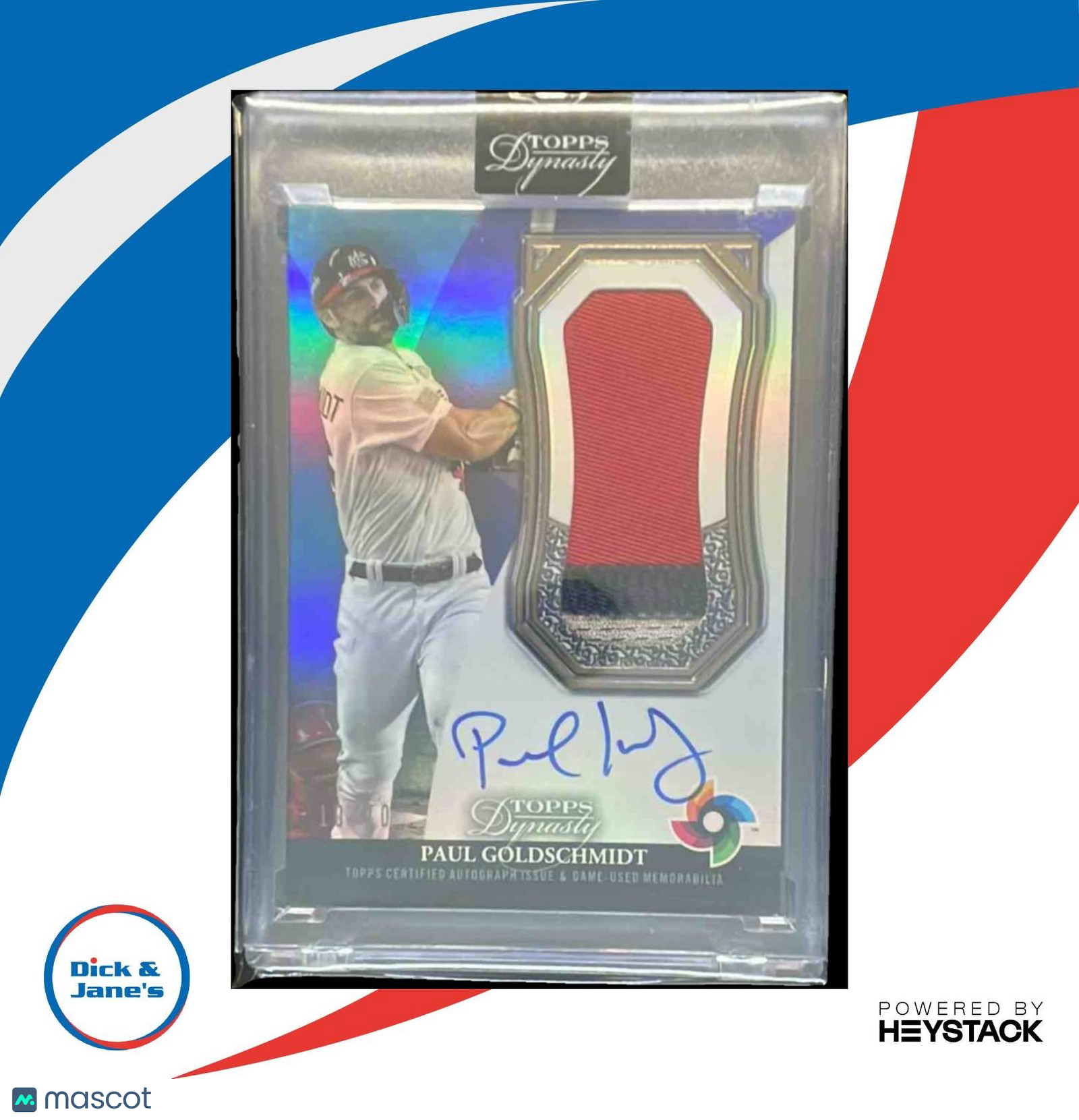 2023 Topps Dynasty Paul Goldschmidt World Baseball Classic Auto Patch 10/10 USA - Sports Cards