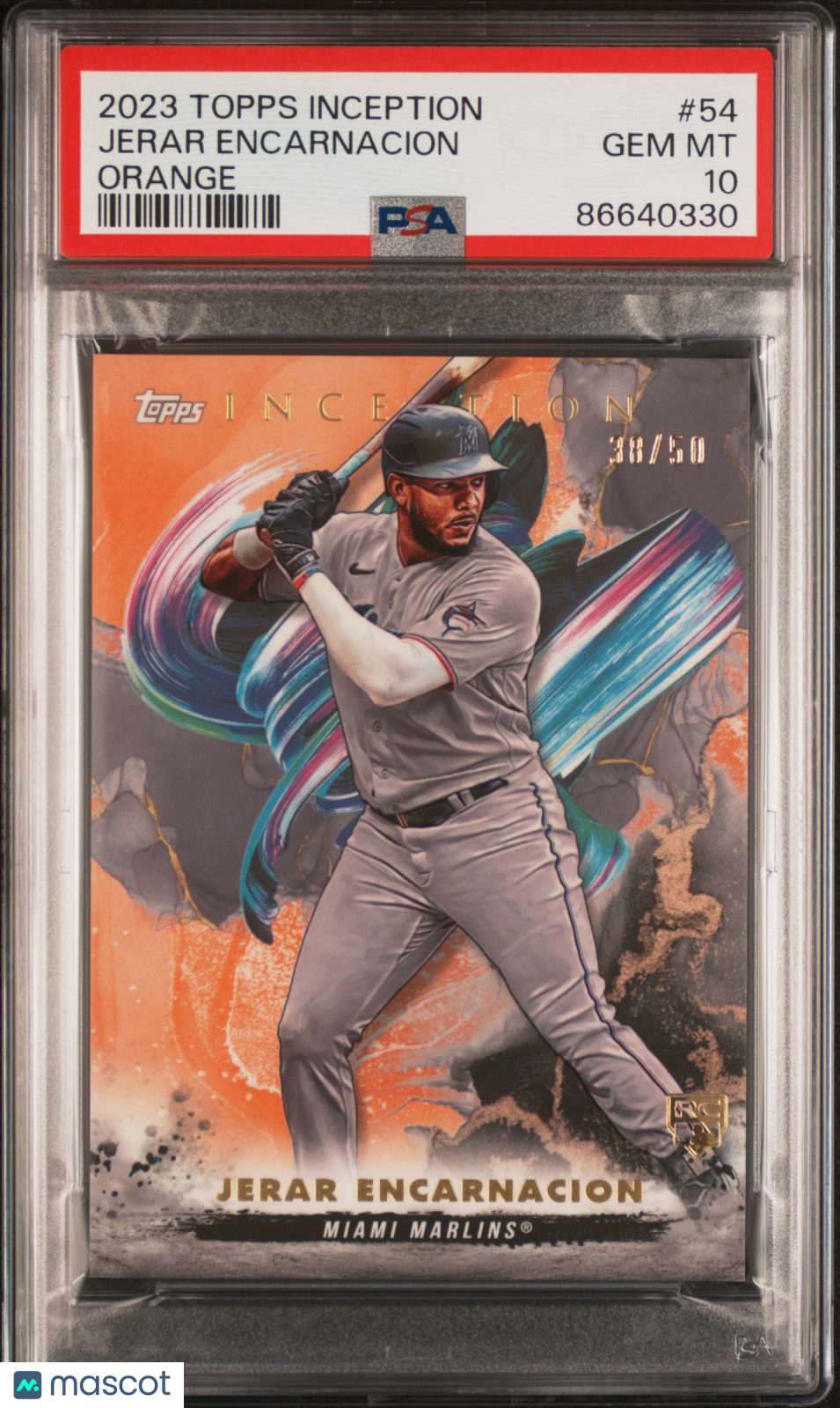 2023 Topps Inception Jerar Encarnacion Orange /50 #54 PSA 10 Baseball - Graded Sports Cards