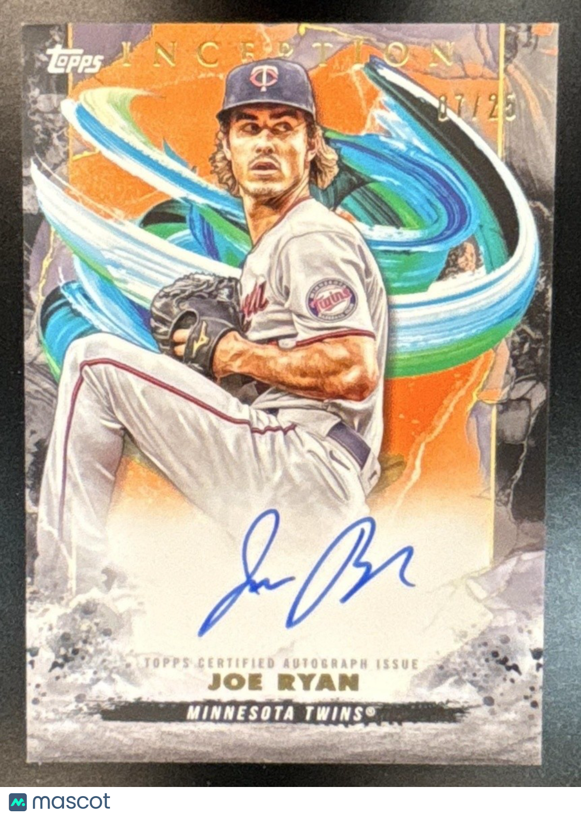 2023 Topps Inception Joe Ryan Rookie & Emerging Stars Auto Orange /25 Twins - Sports Cards