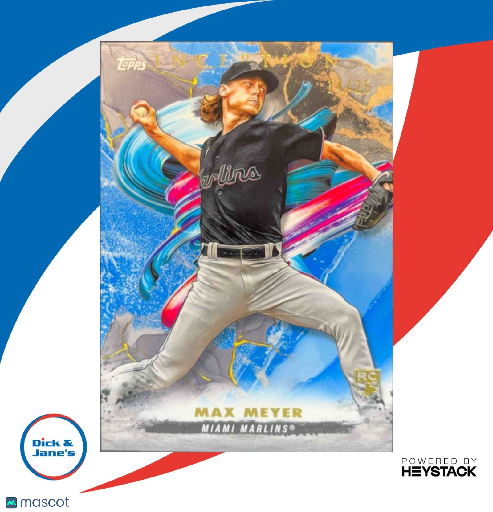 2023 Topps Inception Max Meyer Blue /25 #87 RC Miami Marlins - Sports Cards