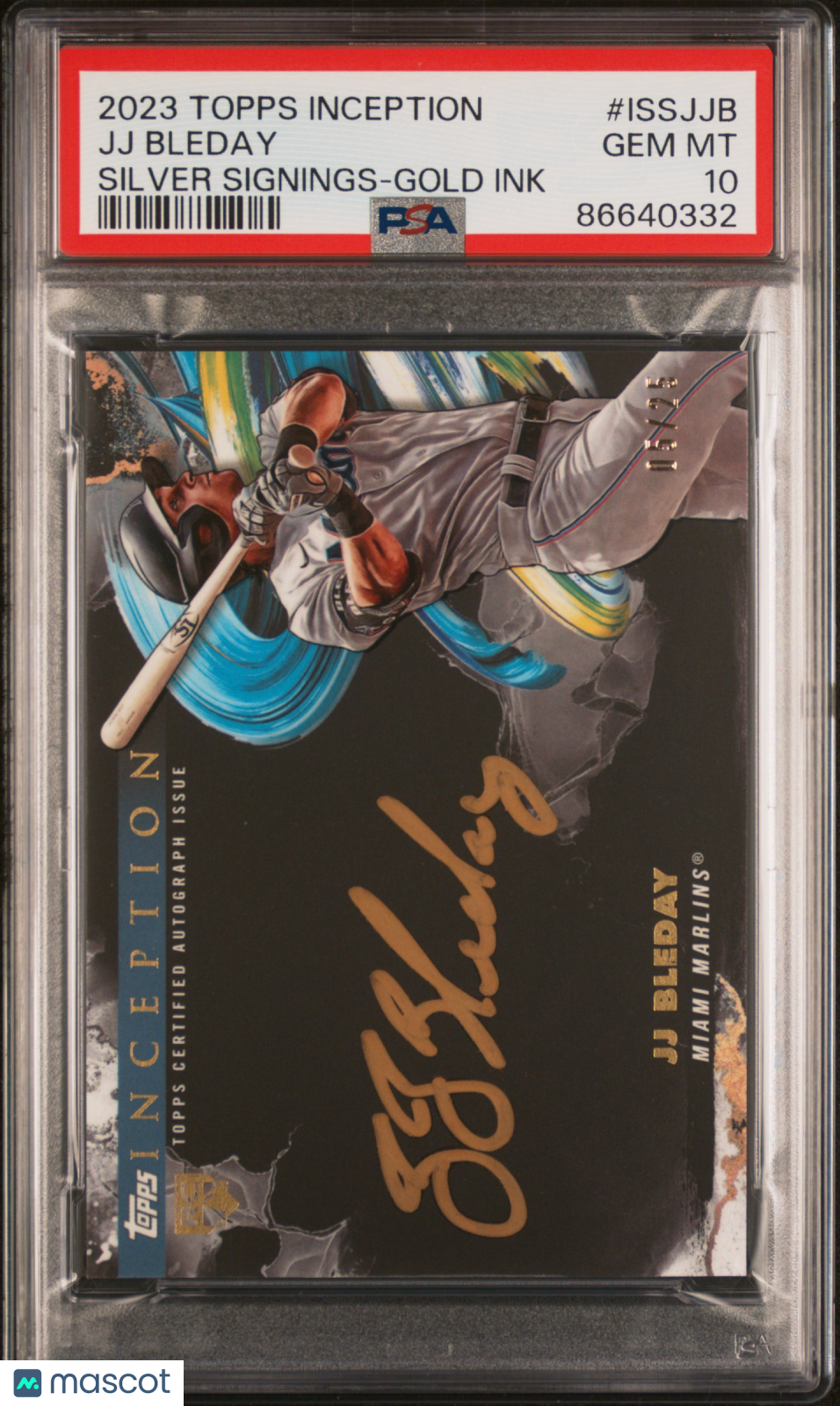 2023 Topps Inception Inception Silver Signings JJ Bleday #ISSJJB PSA 10 /25 - Graded Sports Cards