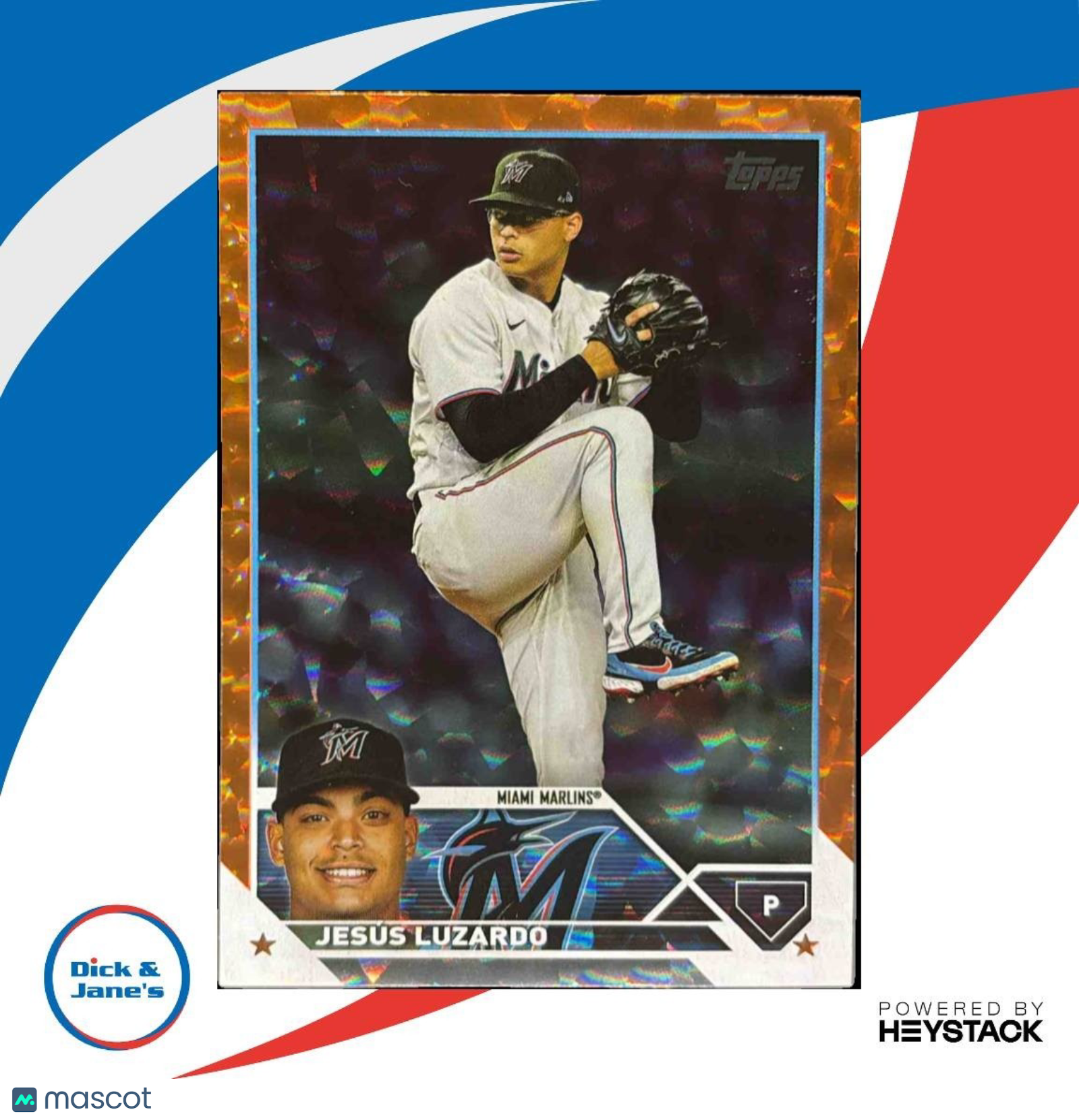 2023 Topps Jesus Luzardo Orange Foil /299 #563 Miami Marlins - Sports Cards