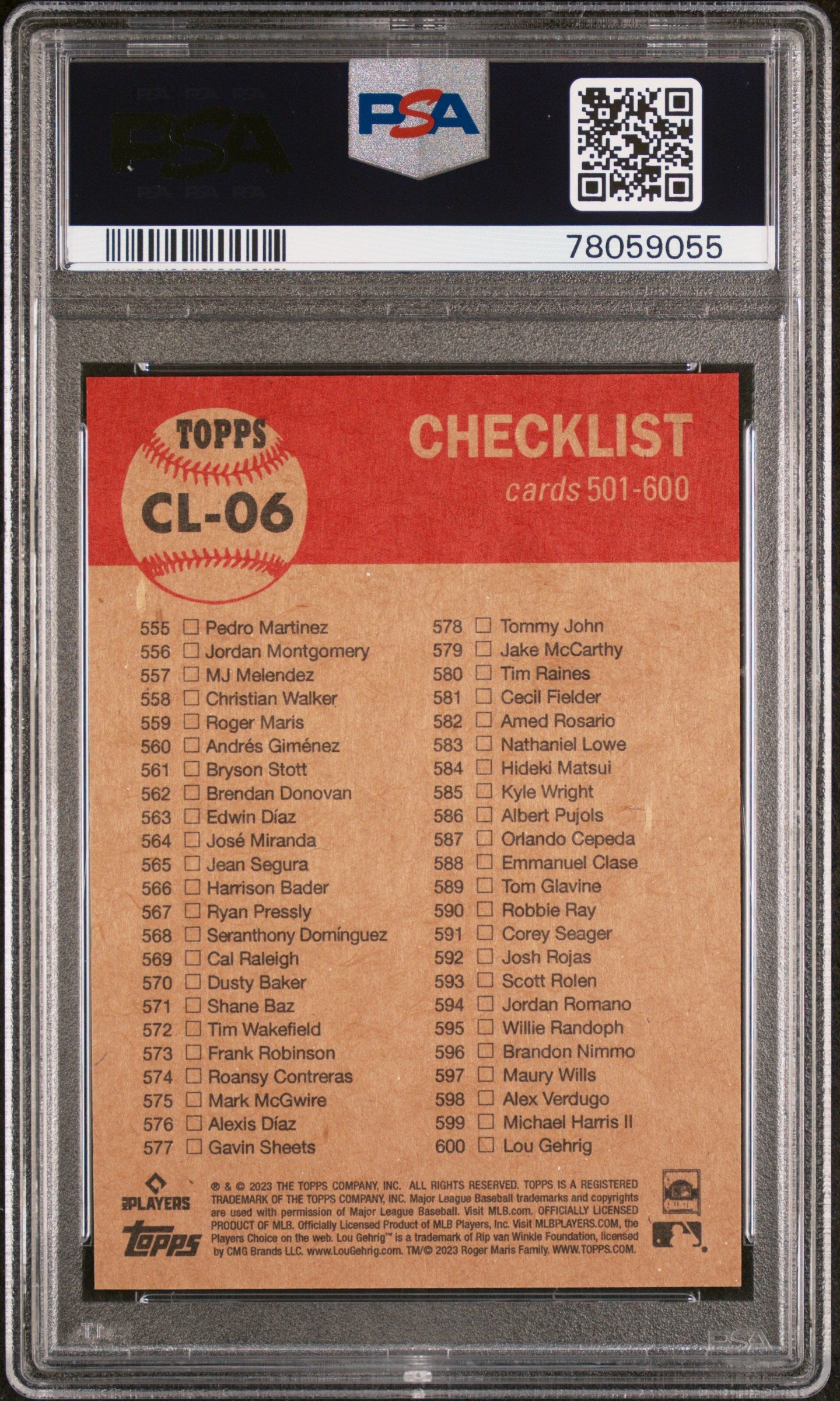 2023 Topps Living Checklist 501-600 #CL-06 PSA 9 MINT - Graded Sports Cards