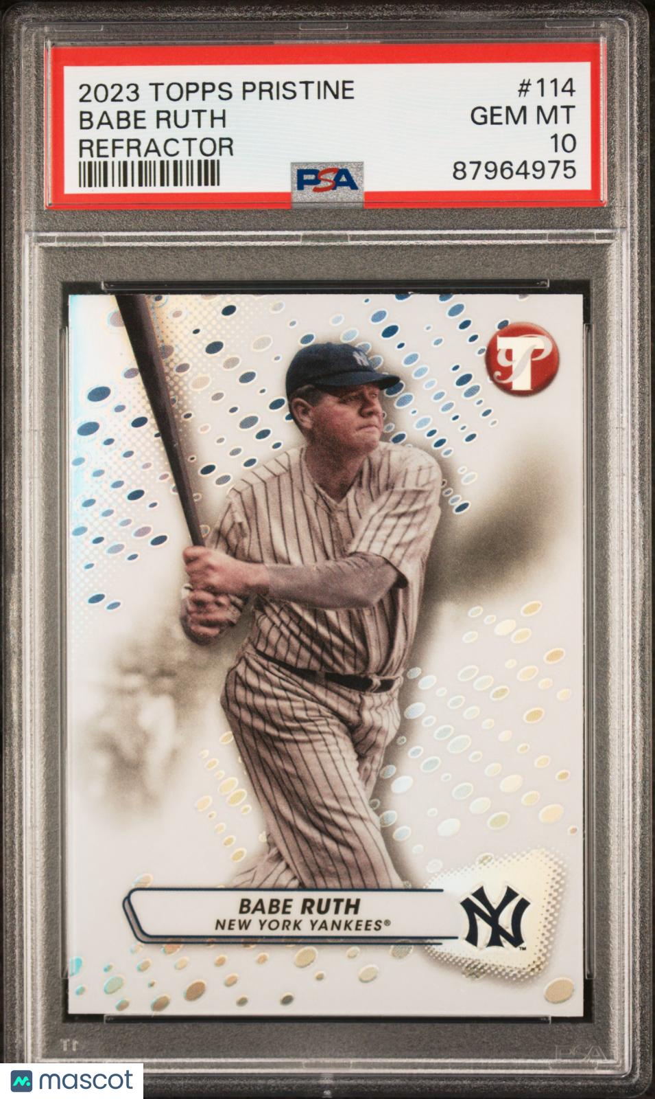 2023 Topps Pristine Babe Ruth Refractor #114 PSA 10 - Graded Sports Cards