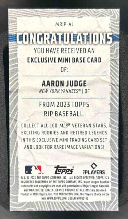 2023 Topps Rip Aaron Judge Mini /75 #MRIP-AJ New York Yankees - Sports Cards
