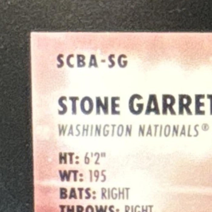 2023 Topps Stadium Club Stone Garrett Auto #SCBA-SG RC Washington Nationals - Sports Cards