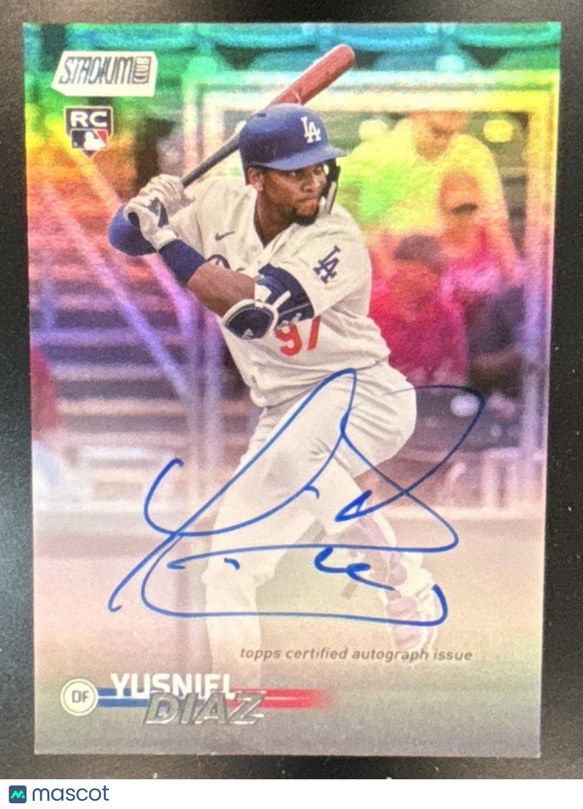 2023 Topps Stadium Club Yusniel Diaz Auto Rainbow /10 RC Los Angeles Dodgers - Sports Cards