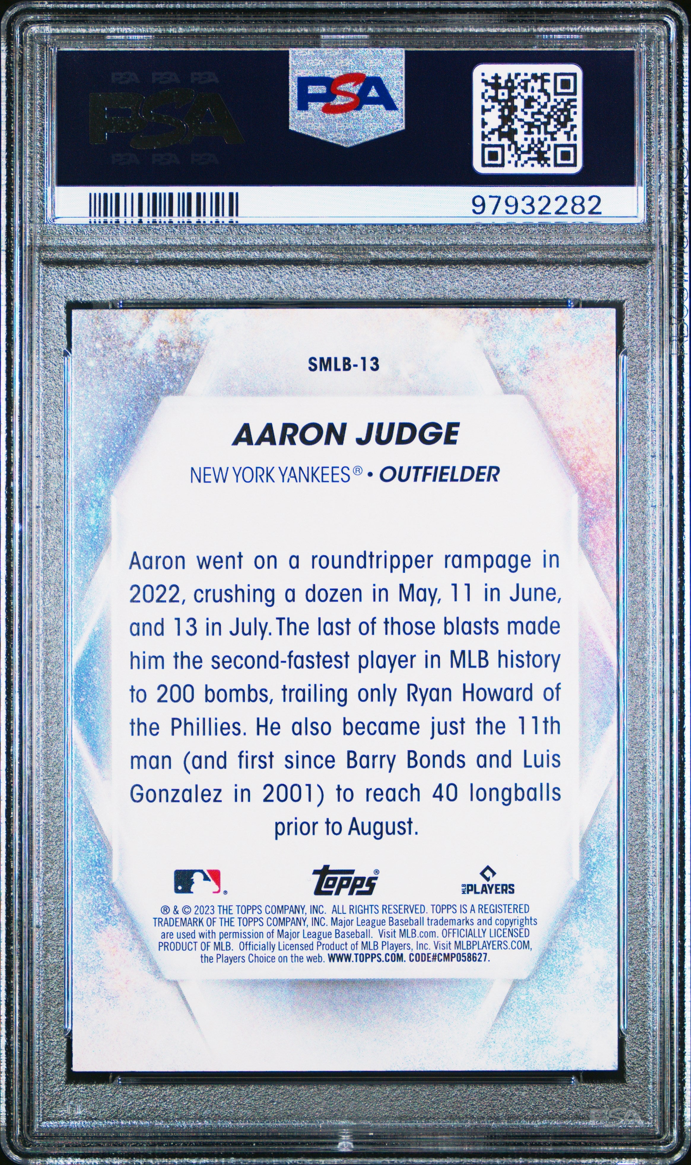 2023 Topps Stars Of MLB Aaron Judge #SMLB13 PSA 10 - Graded Sports Cards