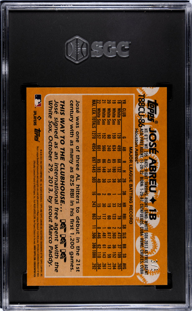 2023 Topps Update Jose Abreu Red Refractor /5 #T88CU-86 SGC 10 Baseball - Graded Sports Cards