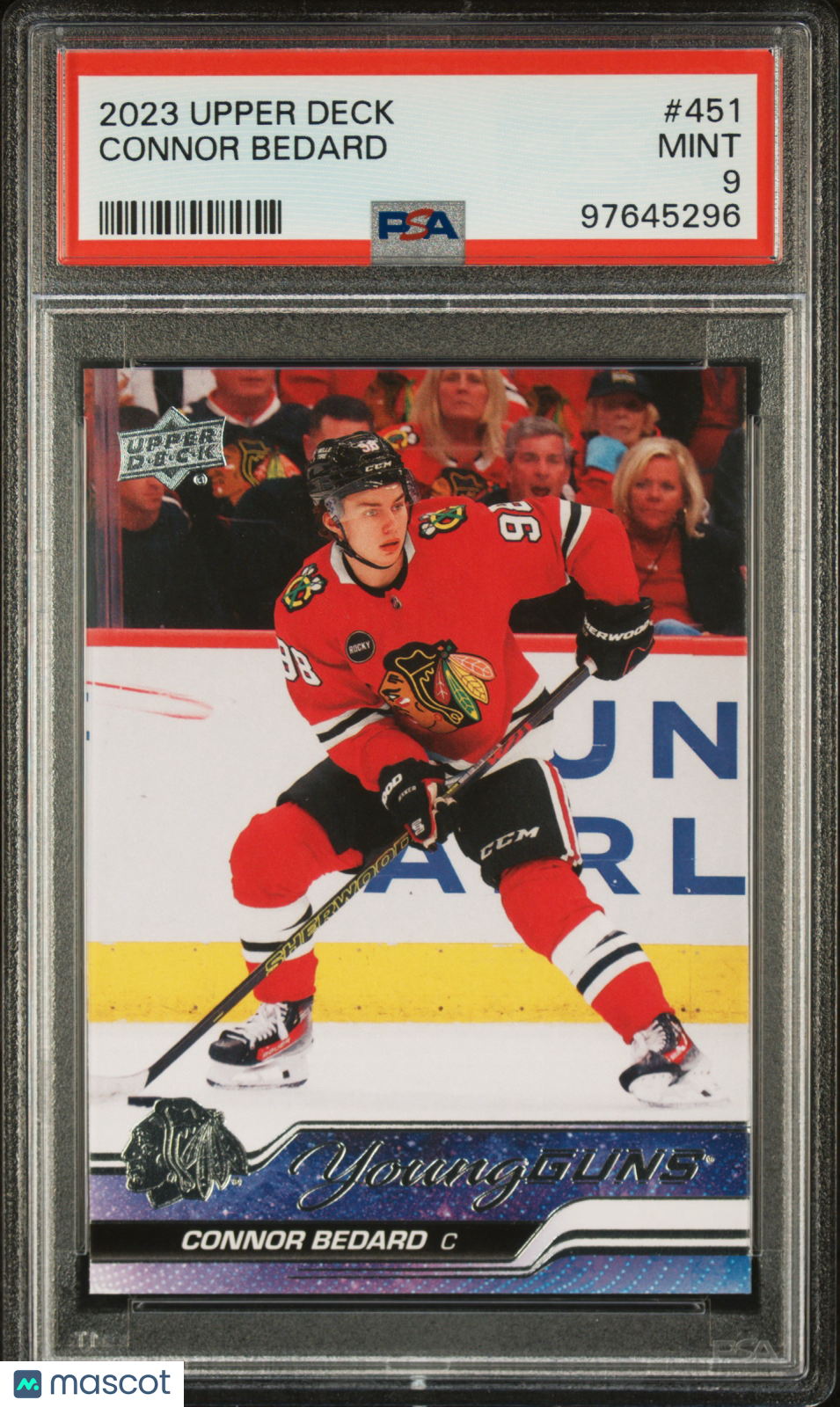 2023 Upper Deck Connor Bedard Short Print Rookie #451 PSA 9 Chicago Blackhawks Graded Sports Cards