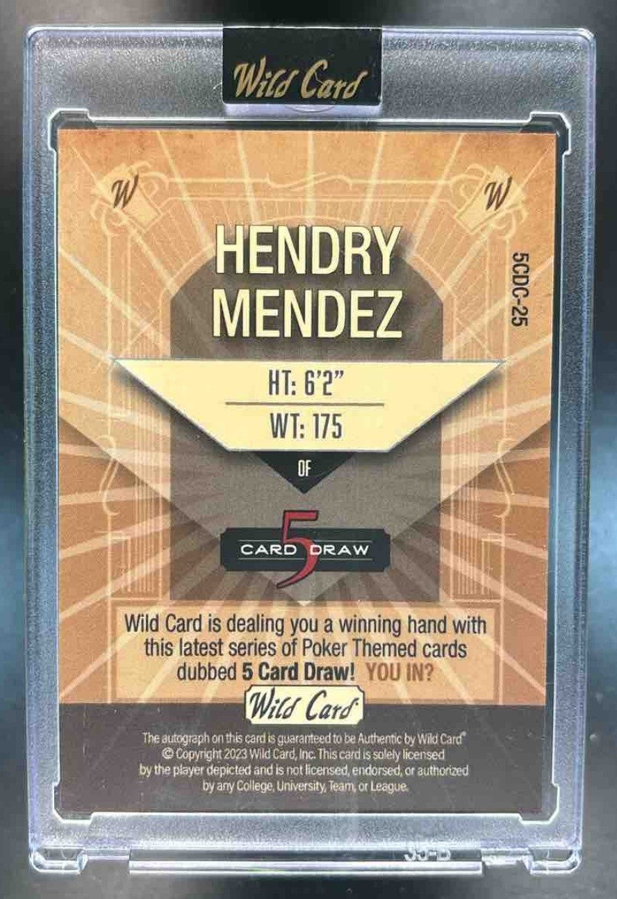 2023 Wild Card 5 Card Draw Hendry Mendez Auto /4 5CDC-25 - Sports Cards