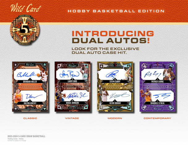 2023 Wild Card 5 Card Draw Stacked Deck Basketball Hobby Box (5 Autos) Five Card Stud NBA & NIL Signatures - Basketball
