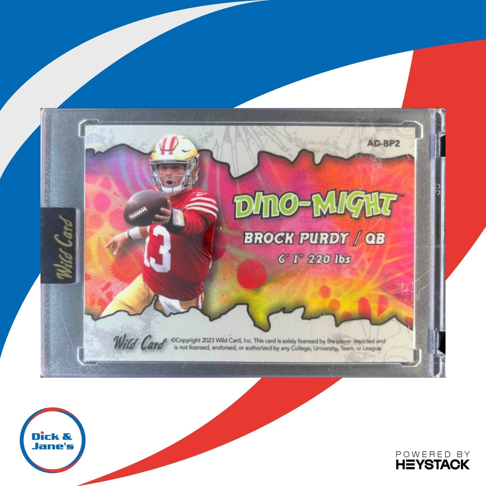 2023 Wild Card Alumination Brock Purdy Edition DinoMight Sparkles Pteradactyl/25 - Sports Cards