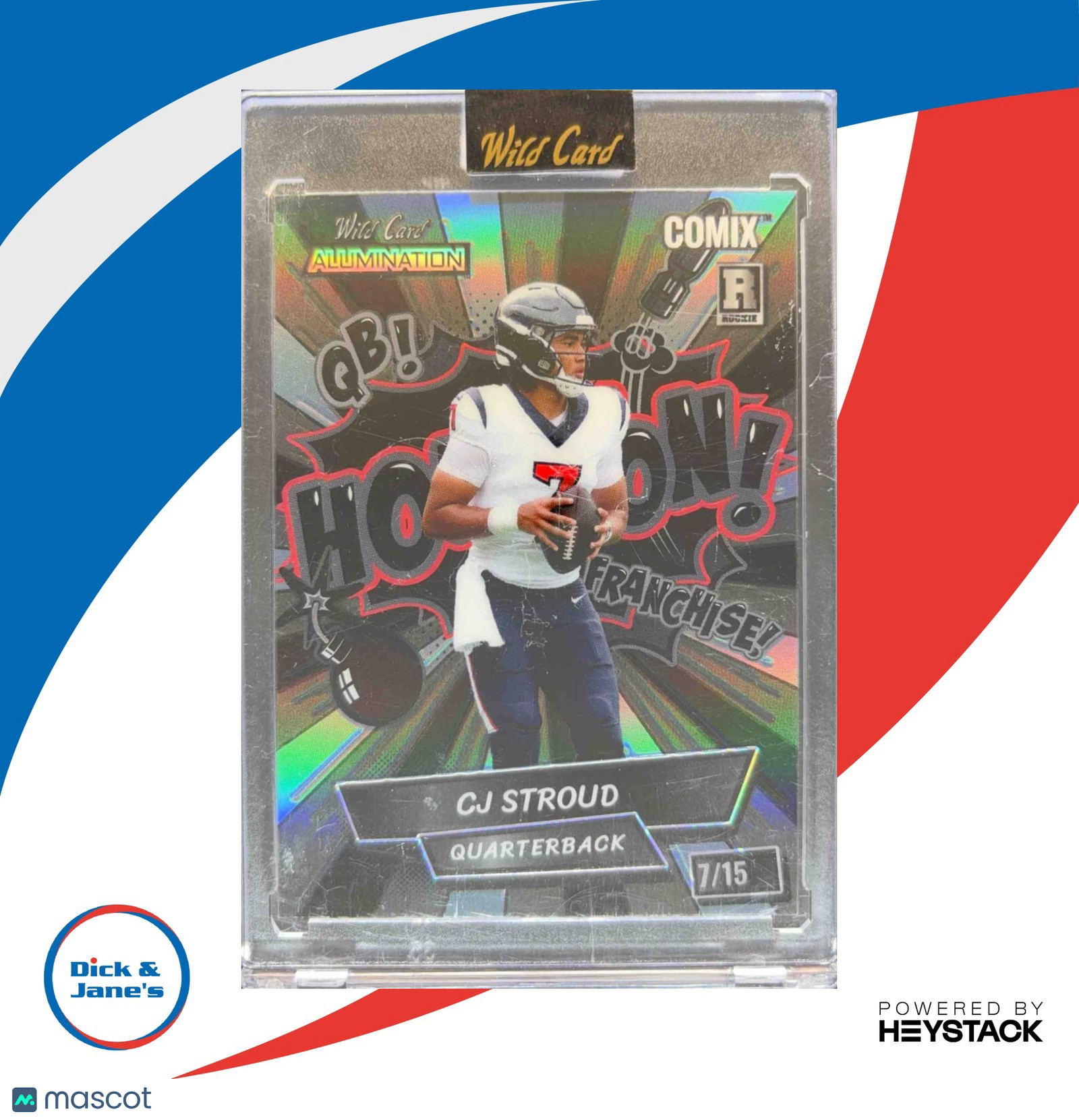 2023 Wild Card Alumination Comix ROY Houston White Jersey Red/White /15 Texans - Sports Cards