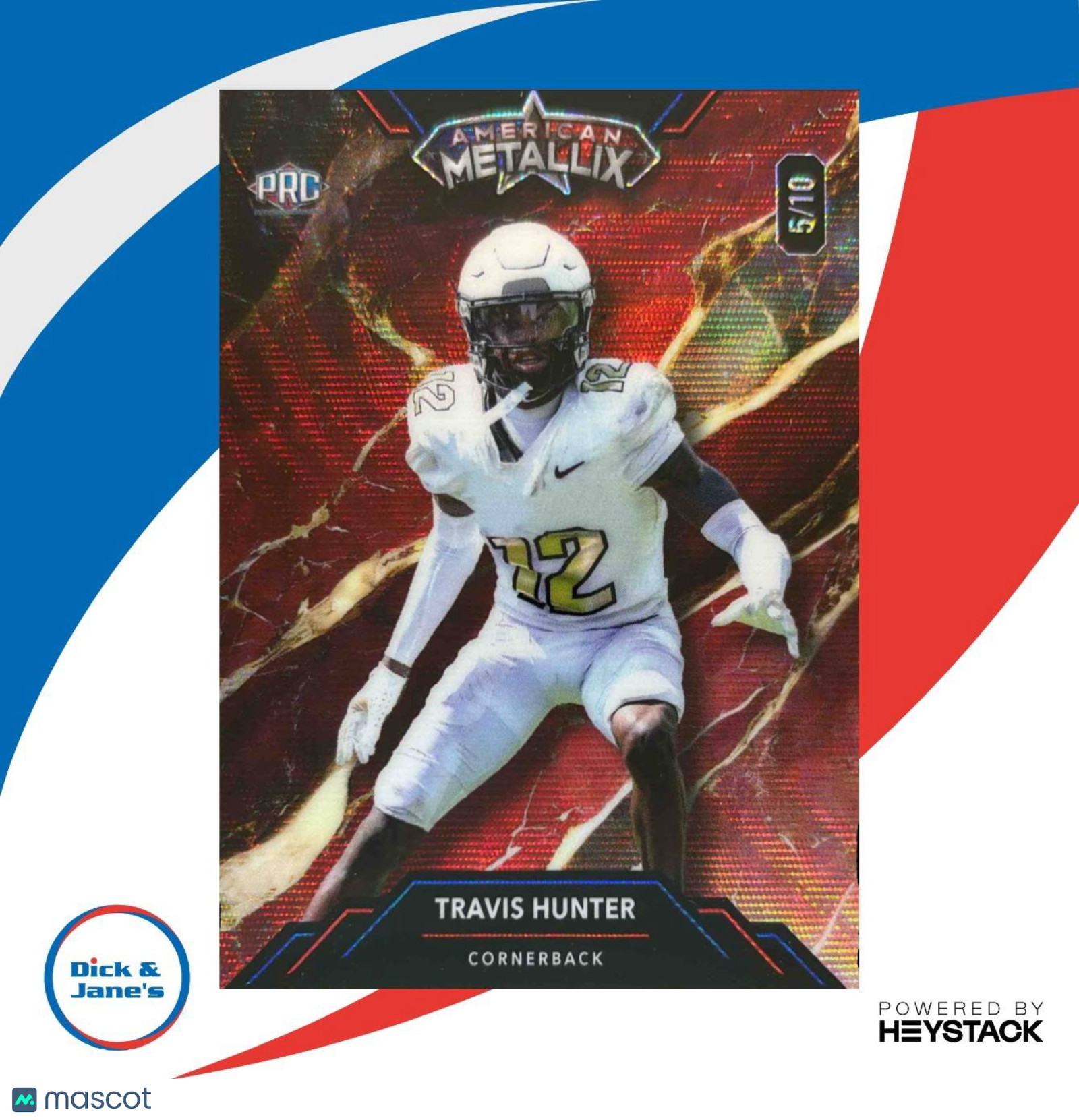 2023 Wild Card American Metallix Travis Hunter Wild Marble Red /10 Buffaloes - Sports Cards