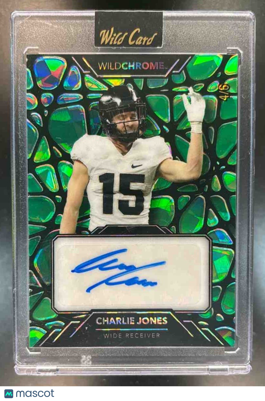 2023 Wild Card Wildchrome Draft Charlie Jones Auto Green /6 RC Boilermakers - Sports Cards