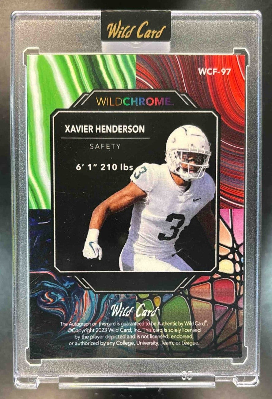2023 Wild Card Wildchrome Draft Xavier Henderson Auto 1/1 #WCF-97 Auto Spartans - Sports Cards