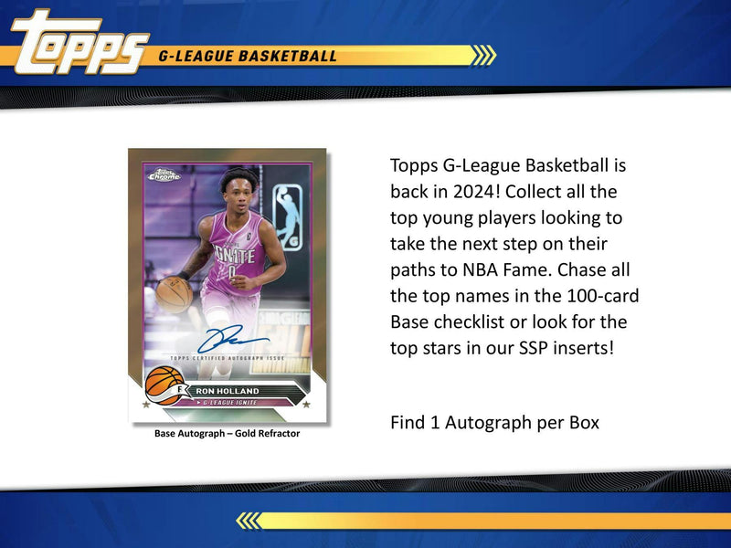 2023/24 Topps G-League Basketball NBA Hobby Box (1 Auto)