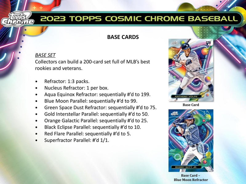 2023 Topps Cosmic Chrome Baseball Hobby Box (Galaxy)