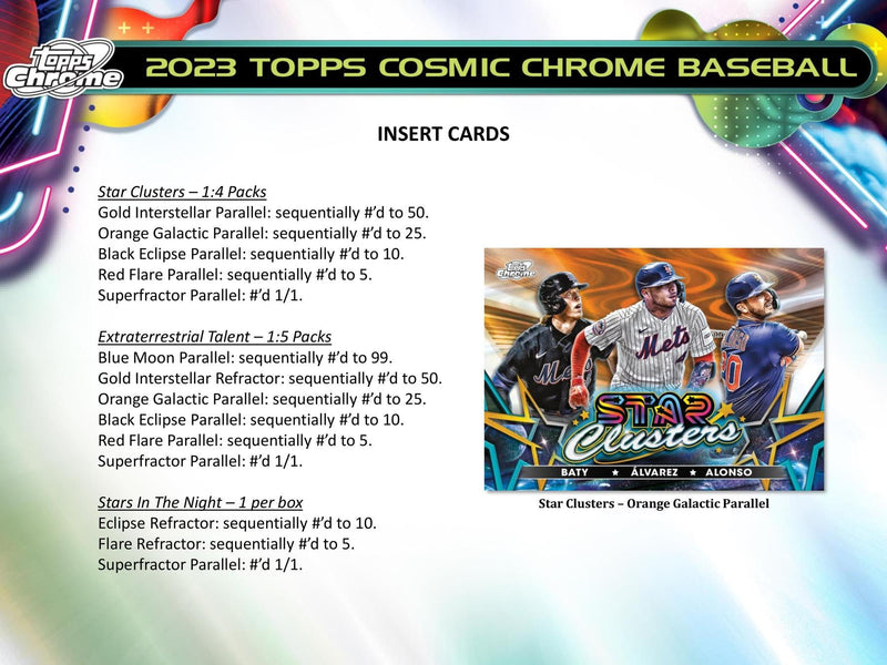2023 Topps Cosmic Chrome Baseball Hobby Box (Galaxy)
