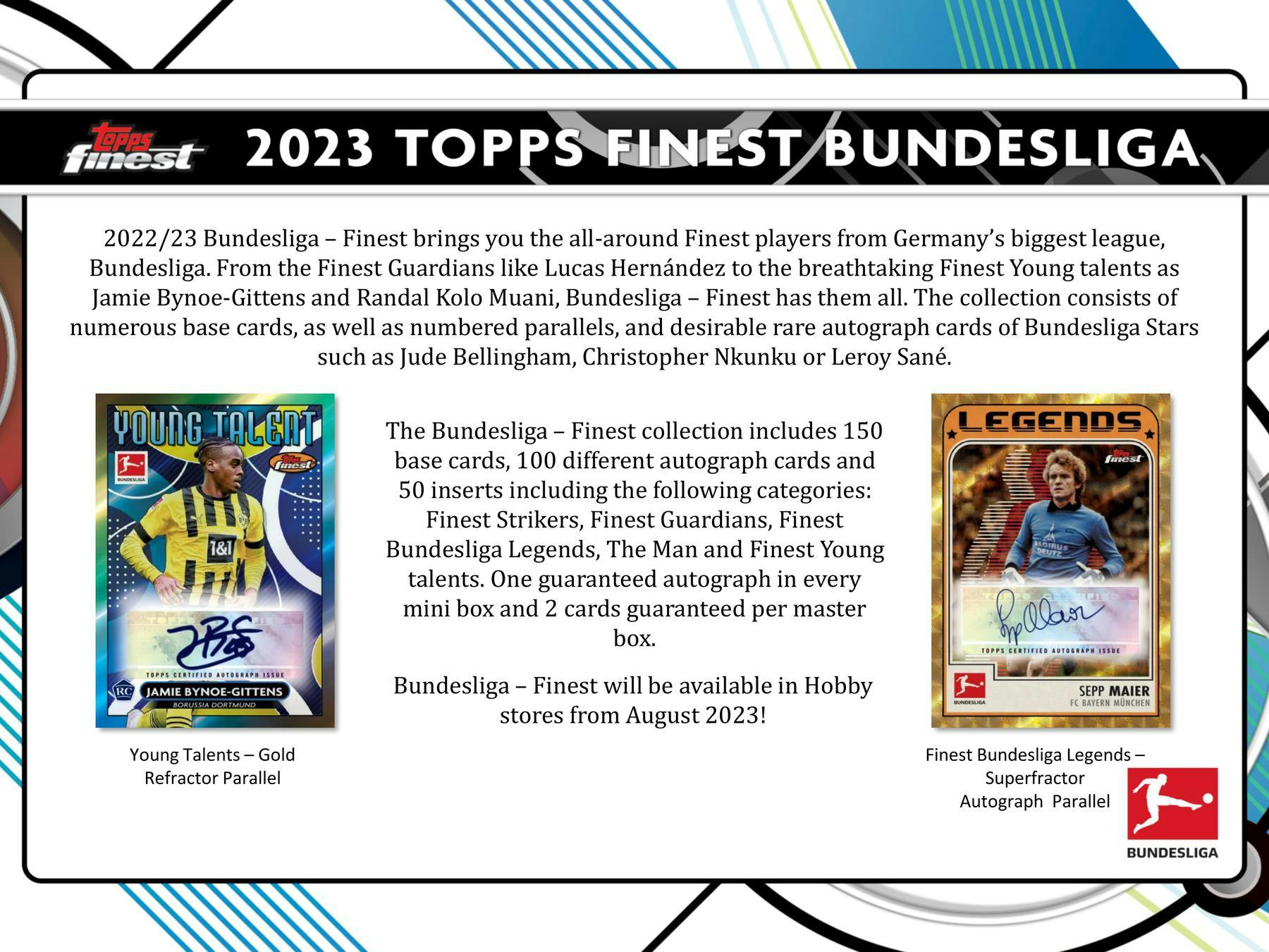 2022/23 Topps Finest Bundesliga Soccer Hobby Box (2 Autos / Master Box)