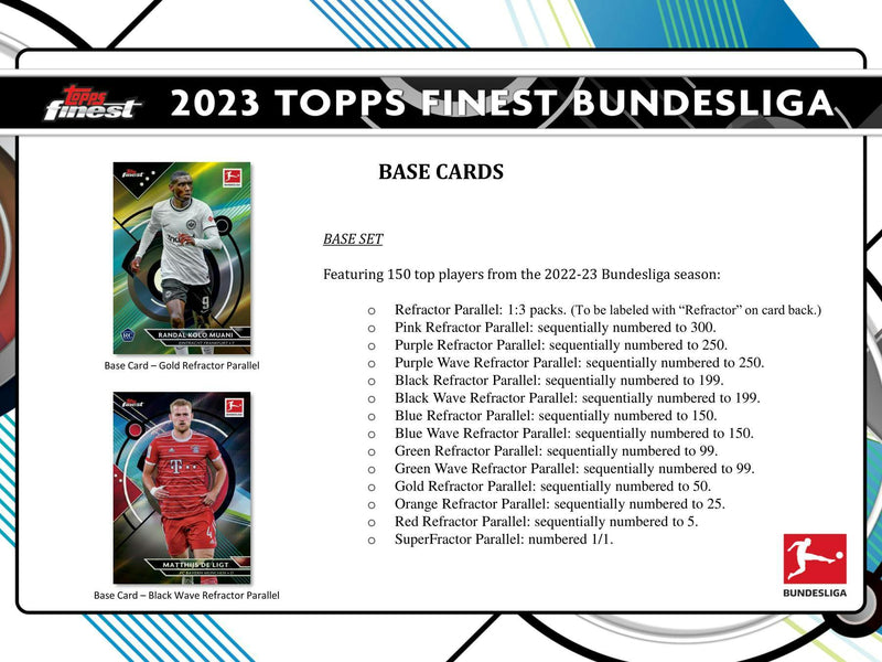 2022/23 Topps Finest Bundesliga Soccer Hobby Box (2 Autos / Master Box)