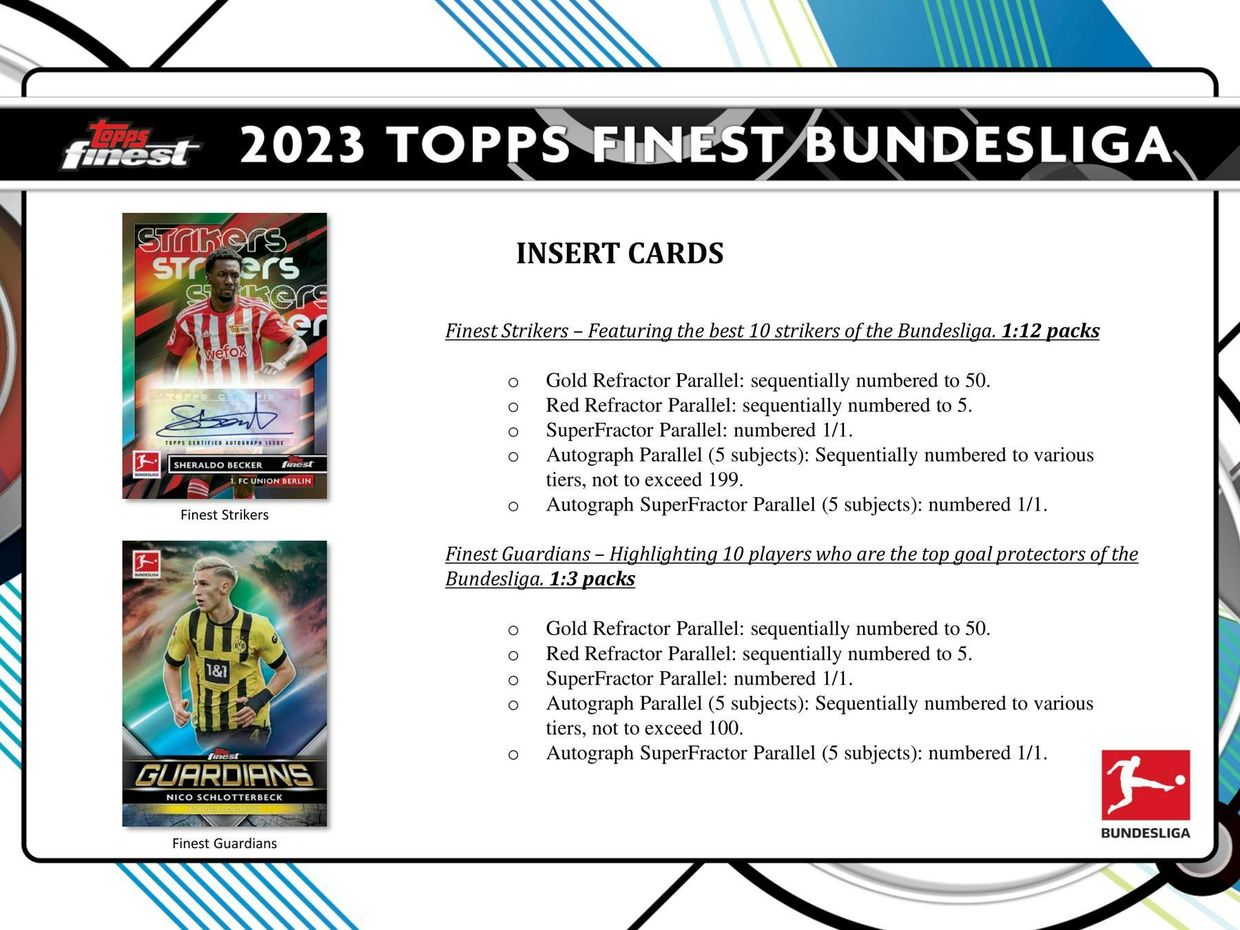 2022/23 Topps Finest Bundesliga Soccer Hobby Box (2 Autos / Master Box)