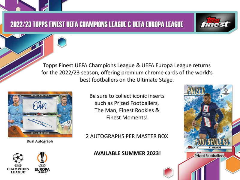 2022/23 Topps Finest UEFA Club Competitions Soccer Hobby (Master Box 2 Mini Boxes)